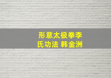 形意太极拳李氏功法 韩金洲